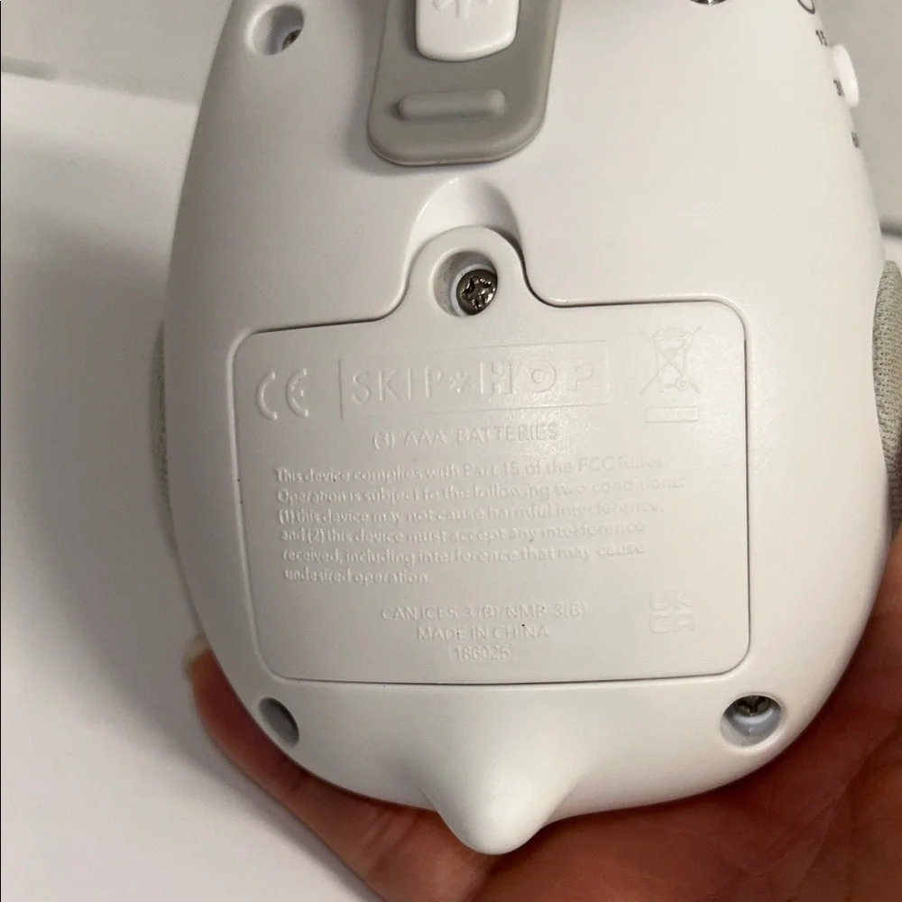 Skip Hop Owl Toy Speaker in White and Gray with Orange Accent